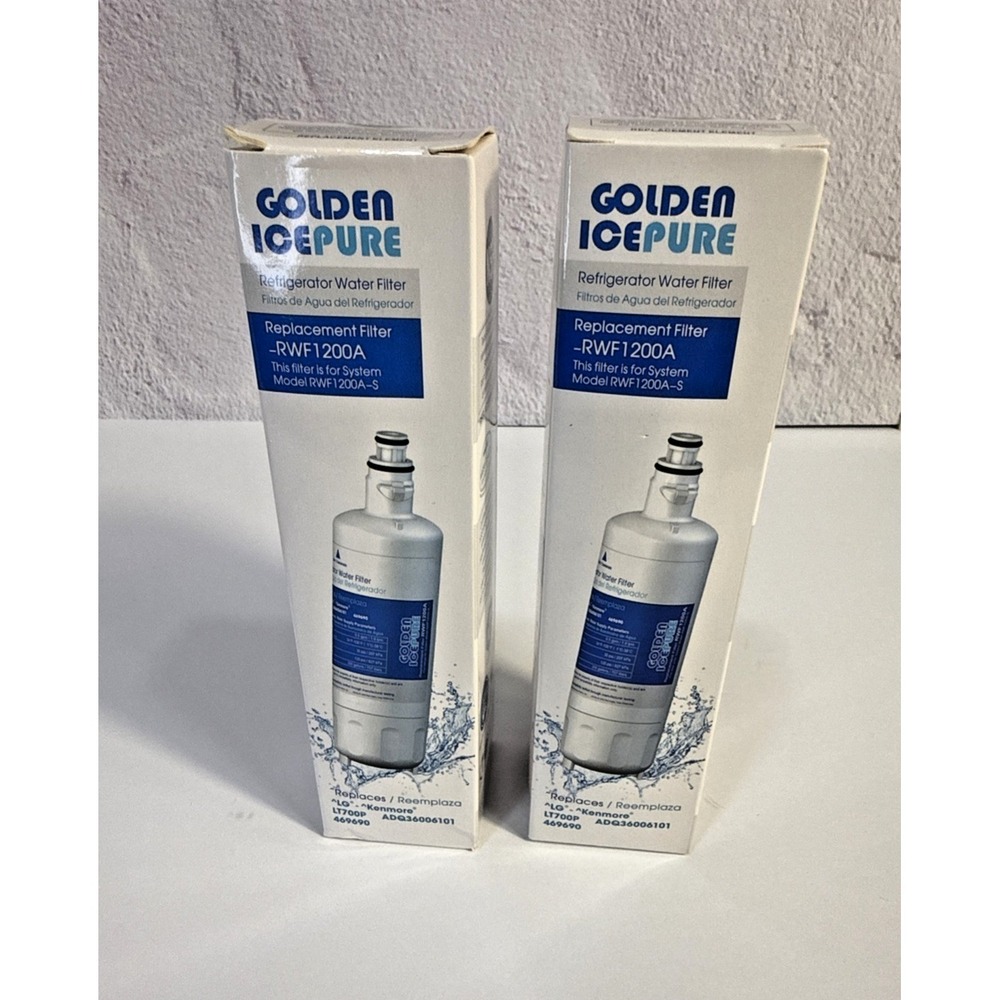 Golden IcePureâ RWF1200A Refrigerator Replacement Water Filter 2 Filters